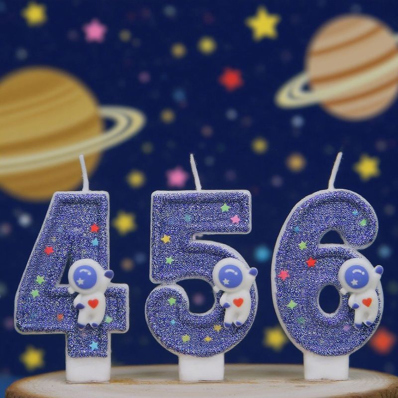 跨境热卖货源亚马逊希音数字生日蜡烛蛋糕派对装饰生日蜡太空人|undefined