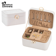 源头厂家欧式首饰盒收纳盒箱双层戒指项链耳钉环盒子珠宝饰品收纳