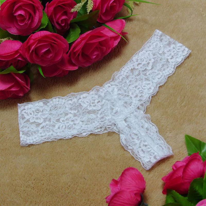 Lost Waistline* French Lace Low-Waist Briefs, Breathable Cotton Crotch, Blue One Size — detail image 8