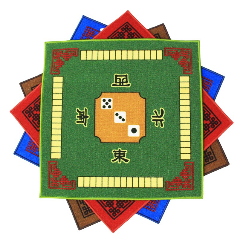 Jiecheng Thickened Mahjong Tablecloth, Hand-Rolled Mahjong Mat, Silent Non-Slip Square Mat for Home Use, Dedicated Mahjong Table Mat for Game Rooms