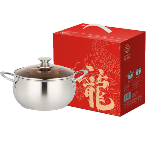 Stainless steel thick composite steel Pearl Soup Pot, with a total weight of about 2.5 pounds, large capacity, Dragon Year New Year Gift
