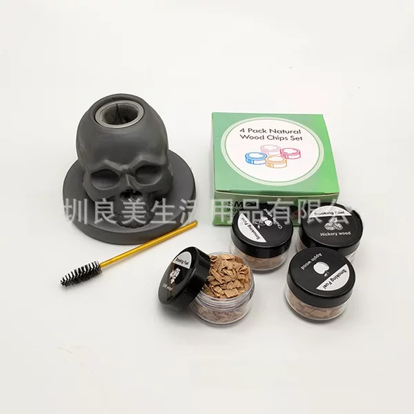 skull head smoker food smoker cocktail smoker ceramic smoker set smoked wood chips