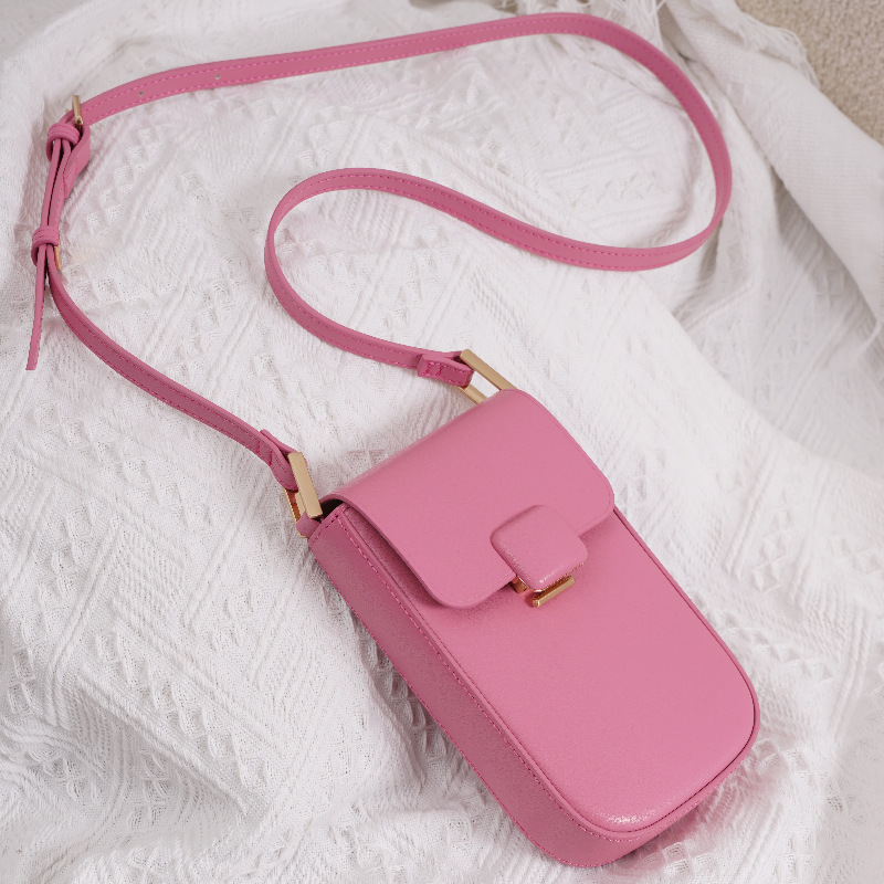 2022 new pattern Mobile phone bag A small minority design senior Lock catch One shoulder Small bag fashion Simplicity Diagonal genuine leather Small bag