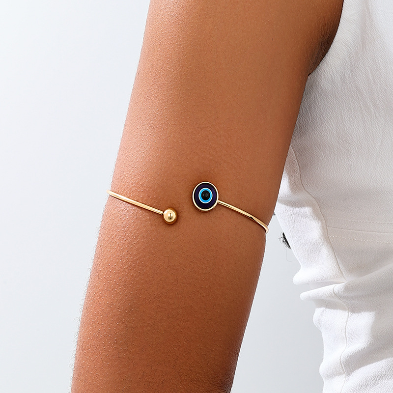 1 estilo europeo y americano personalidad creativa metal diablo ojo alrededor de la abertura ajustable brazalete de mujer