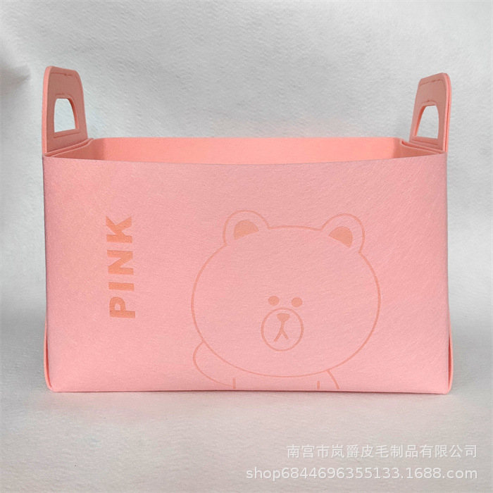 3MM car trunk bear cartoon self-adhesive bag sundries car folding large storage box cover snack storage