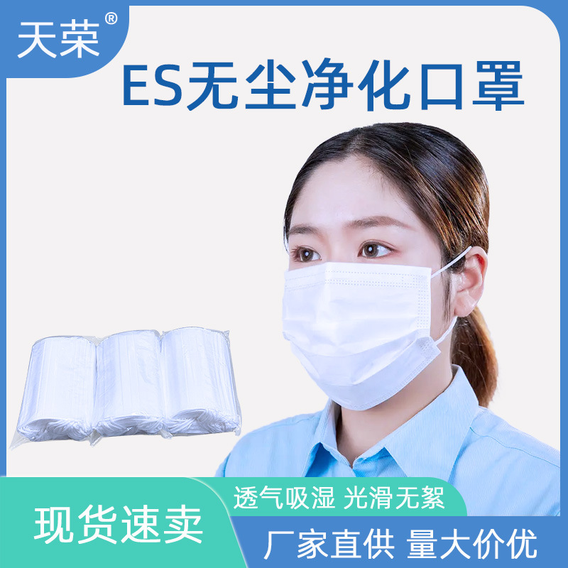 销售一次性ES亚光口罩透气吸湿防掉落电子厂无尘车间防静电防护