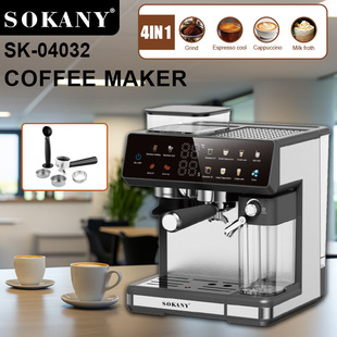 Export Sokany04032 Coffee Machine Semi-Automatic Italian Coffee Machine Grinding Brewing Steam Espresso Machine