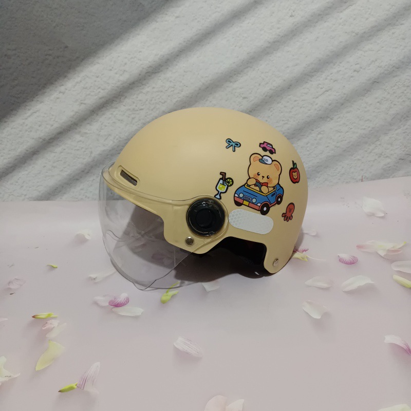 3C Children Summer Helmet Electric Motorcycle Riding Protection 7-15 Years Old Summer Primary School Boys and Girls Safety Helmet