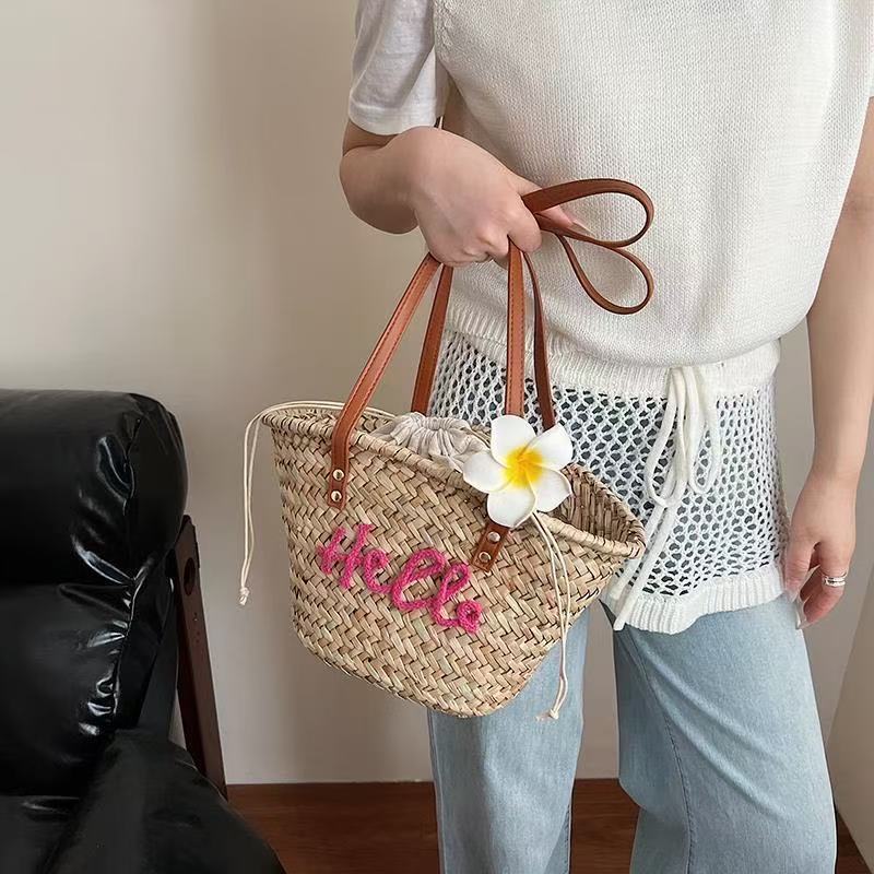 2026 Cross-Border New Straw Woven Bag For Women Trendy Tote Handbag Beach Vacation Bag Bridesmaid Bag - Thumbnail 8