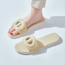 真皮拖鞋女夏外穿时尚高级感平底凉拖批发ladies silppers shoes