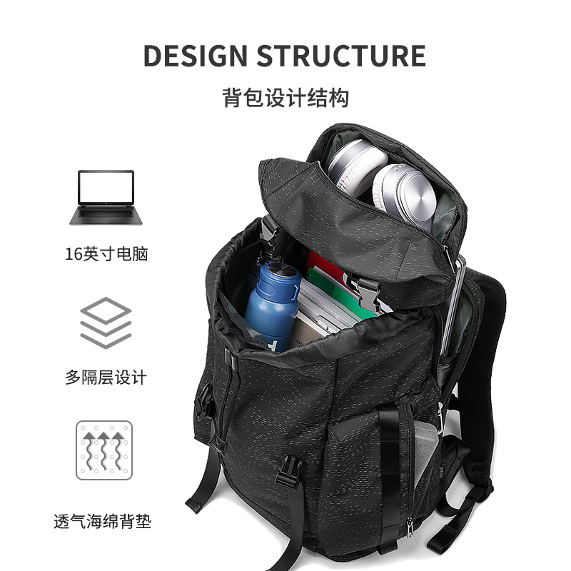 双肩背包男休闲韩版轻便大学生书包束口牛津布电脑包男士背包批发