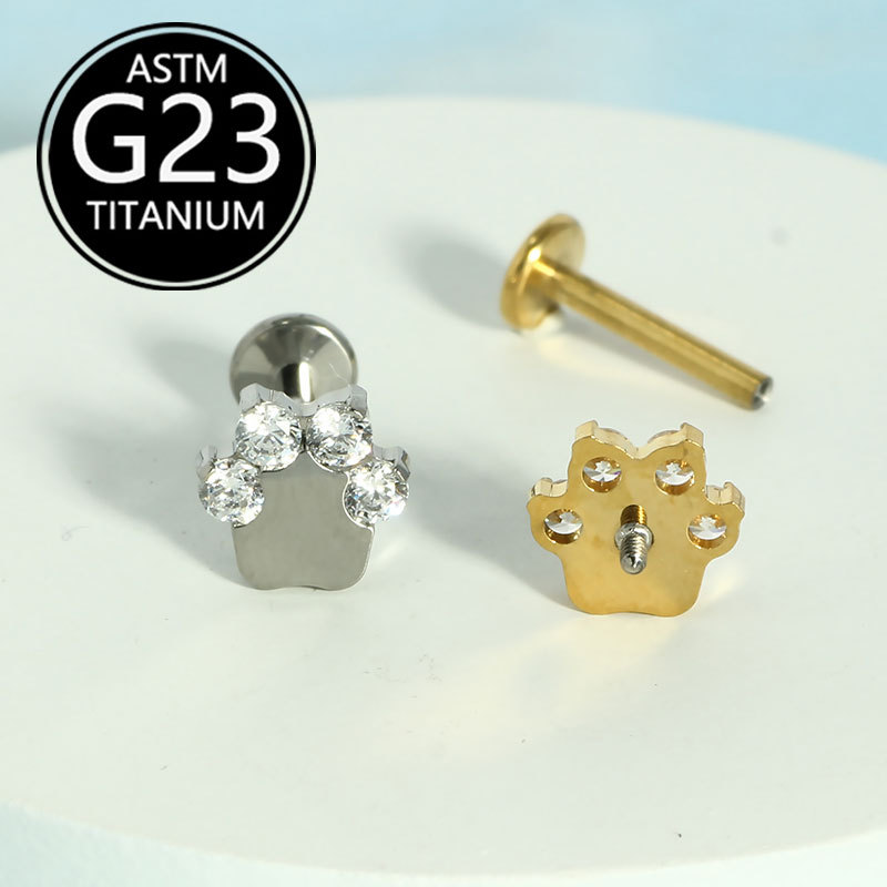 Labret piercing jewelry detail image