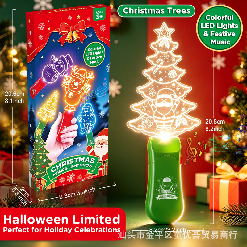 Niños transfronterizos Halloween con palos fluorescentes LED música luminosa calabaza Navidad fiesta regalos juguetes