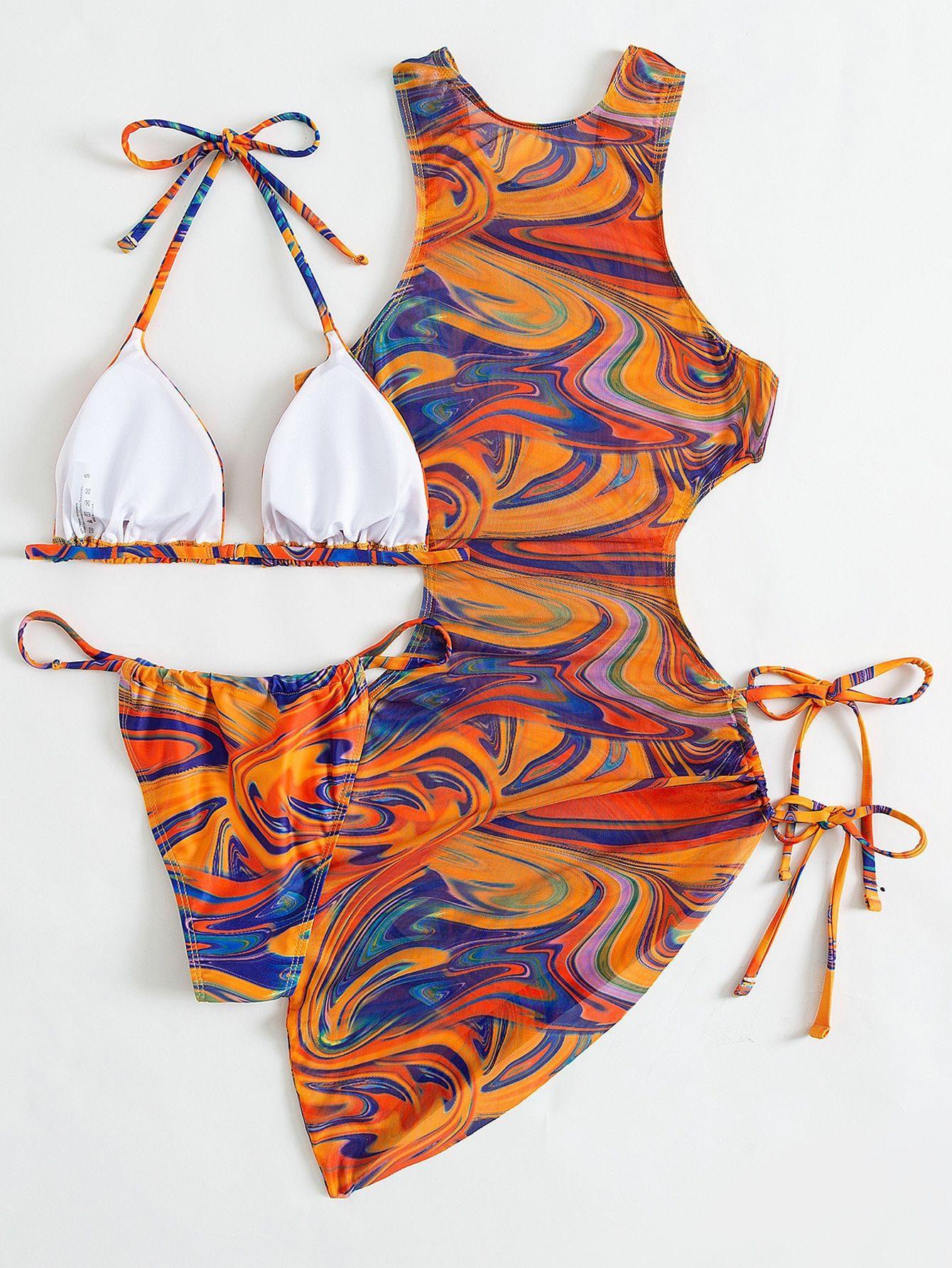Swimwear top with halter strap