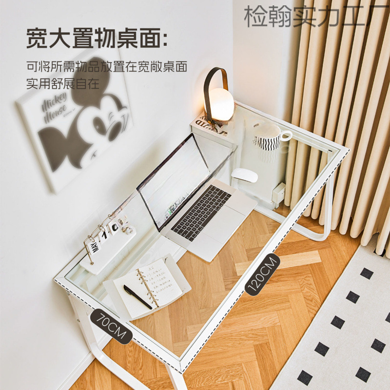 电脑桌钢化玻璃学生书桌现代简约台式办公桌家用经济桌子家用现代|undefined