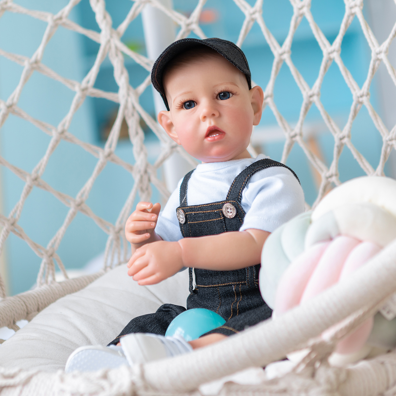 22 pulgadas renacido niño Liam pequeño tamaño simulación bebé renacido muñeca lindo bebé