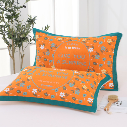 Gauze multi-layer pillow towel cotton adult student children couple home soft and comfortable manufacturer wholesale four seasons large pillow towel