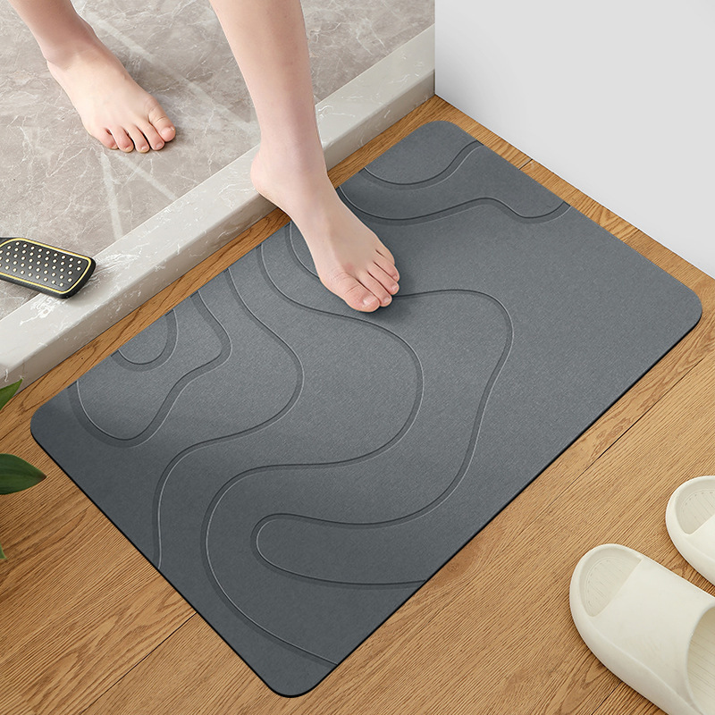 Diatom Mud Upholstered Bathroom Absorbent Floor Mat Bathroom Foot Mat Toilet Door Non-Slip Household Quick-Drying Wholesale Hair Diatom Mud Upholstered Bathroom Absorbent Floor Mat Bathroom Foot Mat Toilet Door Non-Slip Household Quick-Drying Wholesale Hair