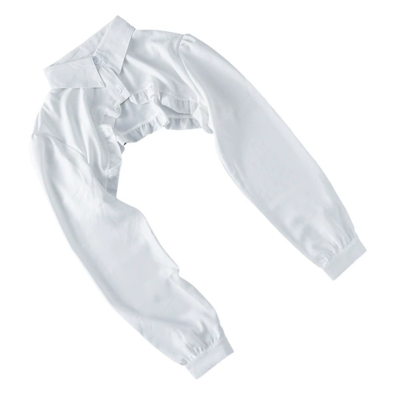 Женская искусственная рубашка с длинными рукавами и искусственным воротником, защищающая от солнца, платье с подвязками