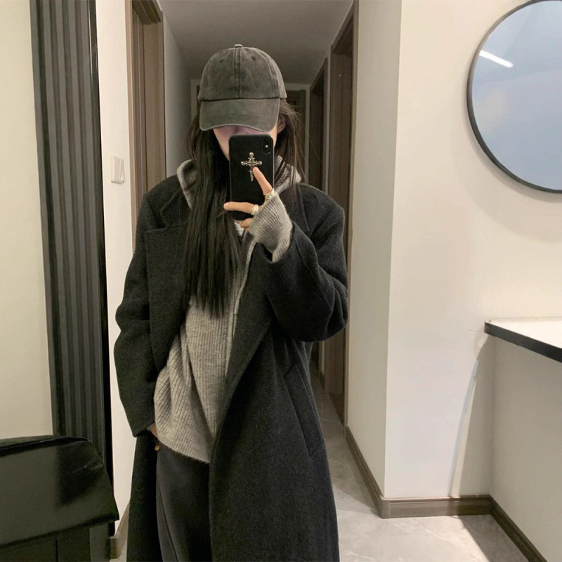 韩系宽松连帽拉链开衫秋冬毛衣女2025新款慵懒高级感针织卫衣外套|undefined
