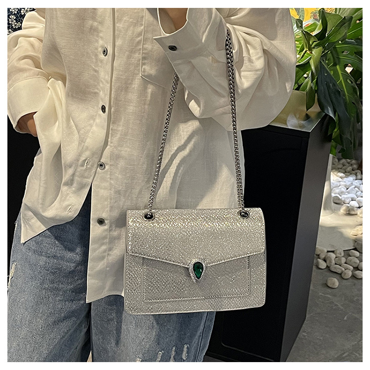 Versatile Snake Pattern Shoulder Bag For Women With Chain Strap_voghion.com