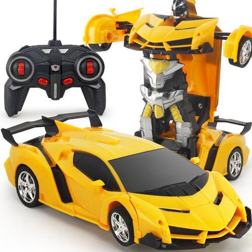 Factory direct sales one-click deformation remote control car four-channel charging remote control deformation car robot cross-border toy supply