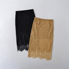 轻薄微透内衬过渡弹力微包臀女士蕾丝半身裙夏季优雅中长裙