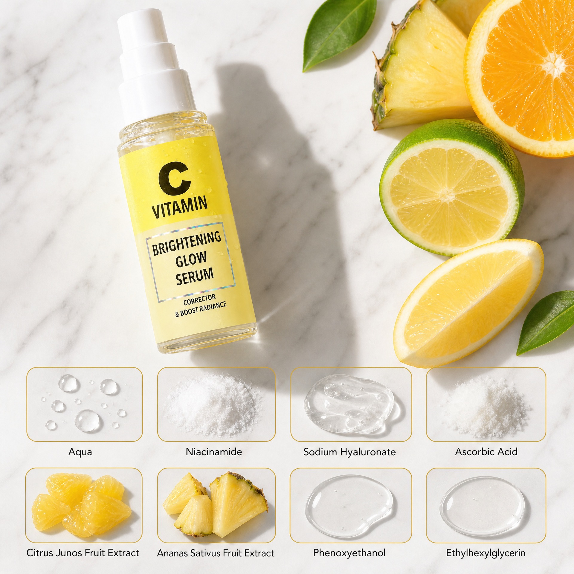 Grenzüberschreitend TK Lagerbestand Amz neuer Trend VITAMIN C Aufhellendes Serum Frischer Mandarine Sanft und Erfrischend Alltäglich