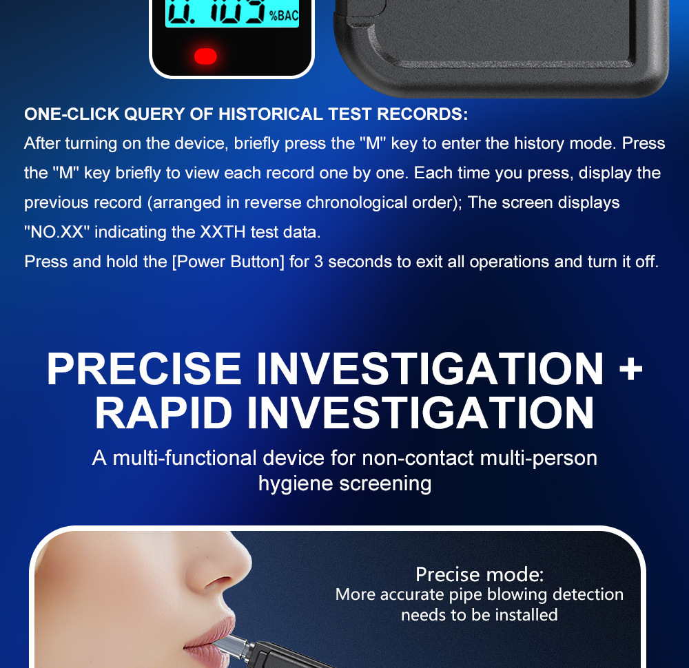New Cross-Border Precision Alcohol Tester, Drunk Driving Detection Device, Breathalyzer for Drunk Driving Testing