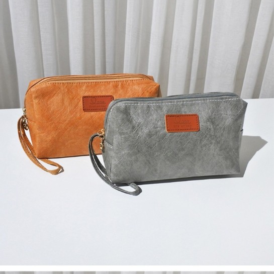 杜邦纸口红收纳包可水洗牛皮纸拉链零钱钥匙包小钱袋杜邦纸袋