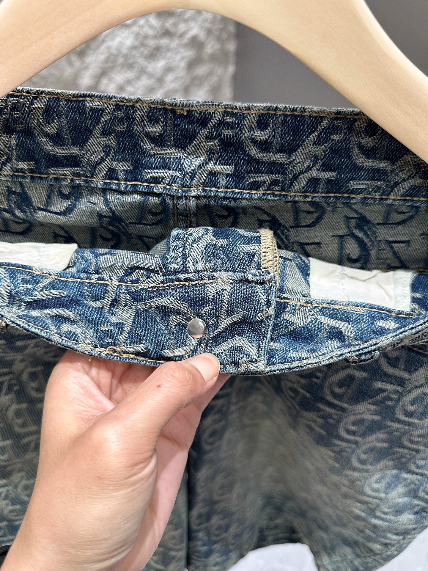 Men's Retro Jacquard Denim Shorts Summer Design Washed Five Point High Street Cool Stylish Athletic Pants_mkmklike.com