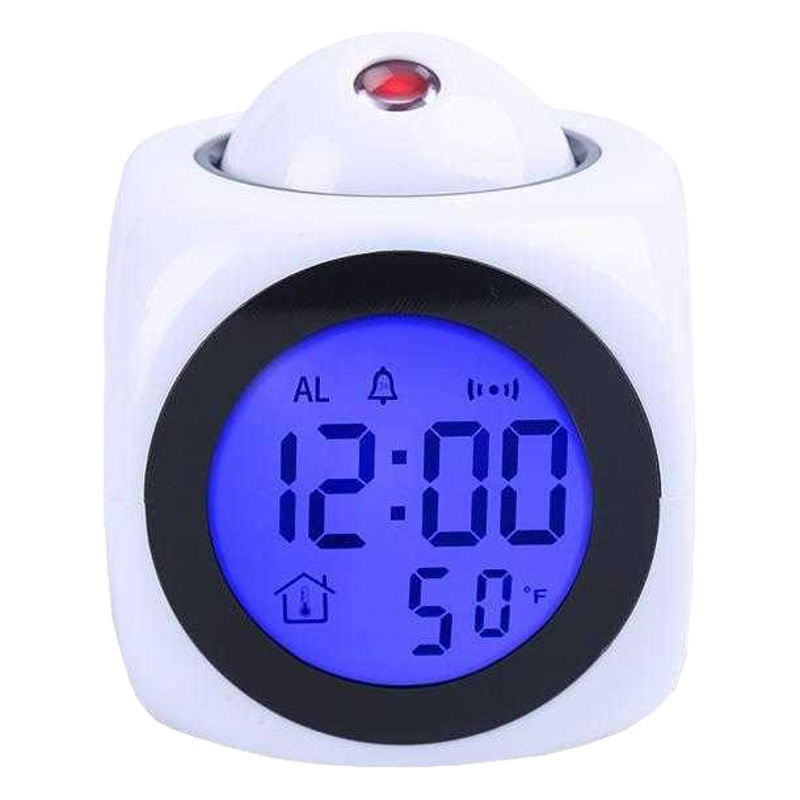 English Voice Time Art Projection Clock Multifunctional Creative Square Lazy Alarm Clock New Bedroom Electronic Clock