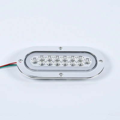 Cross-Border In-Stock Truck Tail Light 12V24V14Led Oval Light Guide Flowing Arrow Truck Tail Light Truck Side Light (Tail light) - electroplated-light-guide-white