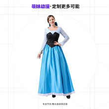 【工厂定制】外贸新款成人女士cos小美人鱼爱丽儿公主连衣裙派对