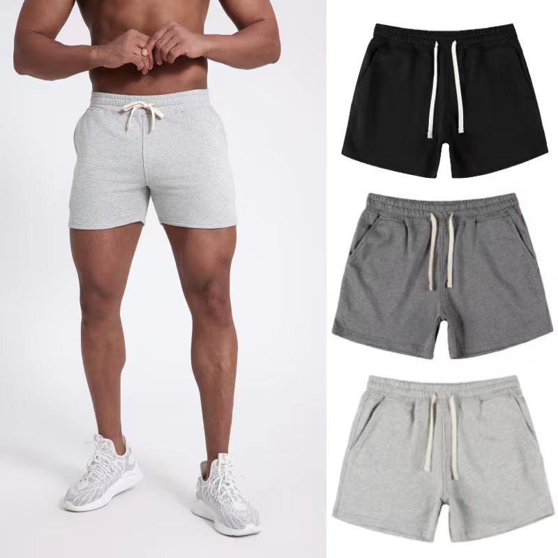 Men's Summer Gray Fitness Sports Shorts American Style Casual Elastic Squat Shorts Trendy Men's Summer Gray Fitness Sports Shorts American Style Casual Elastic Squat Shorts Trendy