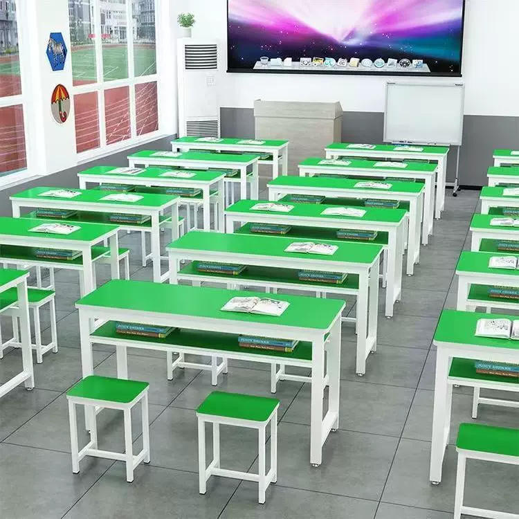 学校美术培训班课桌椅中小学生双人补习课桌长条员工桌托管班桌子
