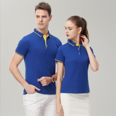 High-grade short-sleeved POLO Printed Waiter coverall Lapel group Culture T-Shirt logo Embroidery