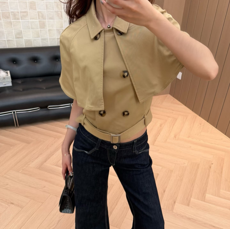 New Style Slimming and Fashionable "Yuppie" Detachable Cape Modal Silk Trench Coat Jacket 6400 New Style Slimming and Fashionable "Yuppie" Detachable Cape Modal Silk Trench Coat Jacket 6400