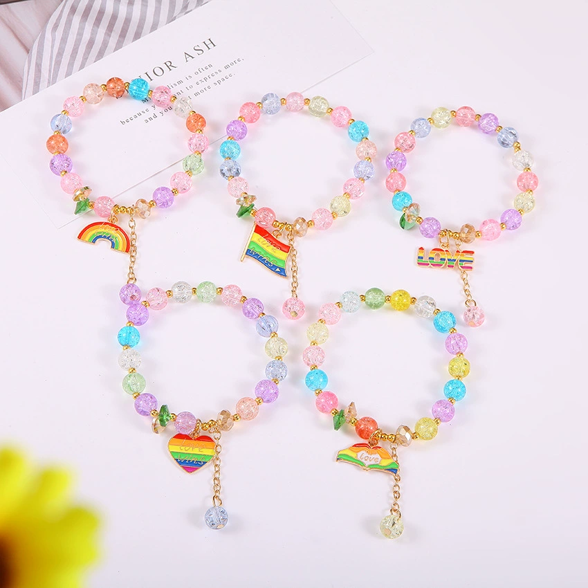 "Summer crystal bracelet, beads, pendant, Birthday gift"