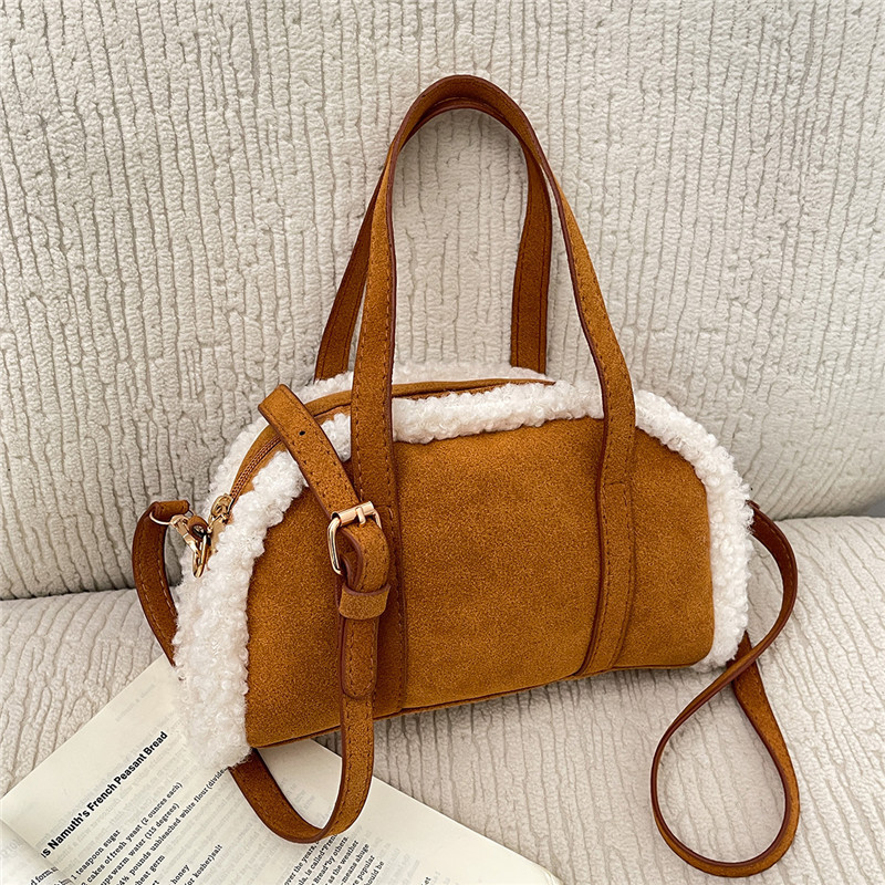 Autumn and Winter Retro Suede Brown Handbag for Women 2026 New Style High-End Lambswool Shoulder Crossbody Bag Autumn and Winter Retro Suede Brown Handbag for Women 2026 New Style High-End Lambswool Shoulder Crossbody Bag