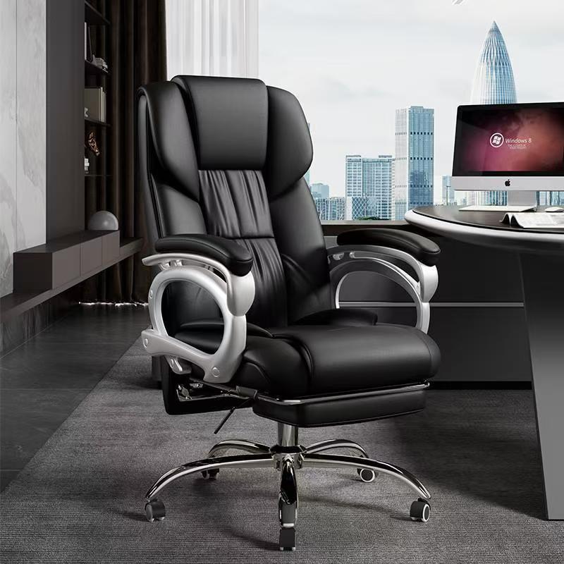 Boss Chair, Executive Chair, Manager Chair, Genuine Leather, Simple and Comfortable, Sedentary Swivel Chair, Office Chair, Lift, Reclining Computer Chair