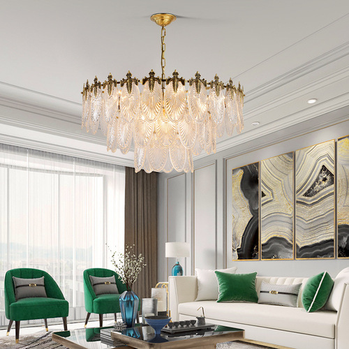 Lighting: Modern Minimalist Creative Designer Chandelier with Full Copper, Suitable for Living Room, Dining Room, Bedroom - European and American Style Copper Chandeliers