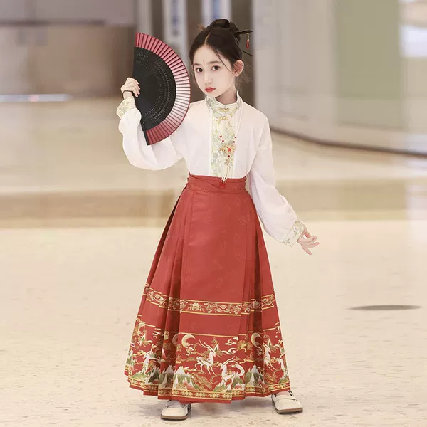 Red long-sleeve, with embroidery