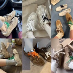 24新款miu家联名530情侣款德训鞋系带阿甘鞋双色鞋带休闲运动鞋女