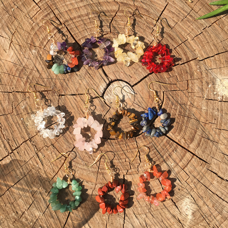 Fashion Round Crystal Beaded Drop Earrings 1 Pair