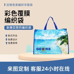 目立つバッグpp編み手提げ袋カスタムショッピングギフト袋カスタマイズ覇膜カラー印刷展示会広告袋印刷ロゴ