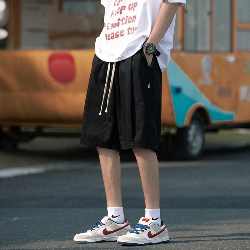 2024 Summer Shorts Men's Army Green Thin Japanese Fashionable Junior Wear Drawstring Loose Casual Shorts 2024 Summer Shorts Men's Army Green Thin Japanese Fashionable Junior Wear Drawstring Loose Casual Shorts