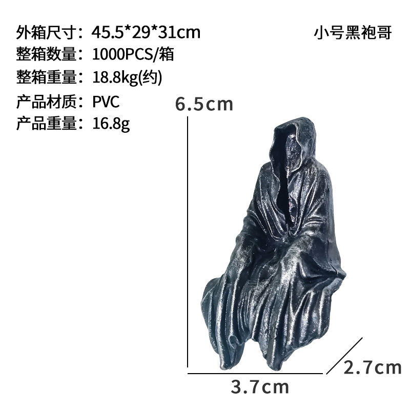 Adornos góticos, artesanías de resina, adornos de jardín, ropa negra, el maestro secreto, adornos, thriller, túnica negra, venta al por mayor transfronteriza
