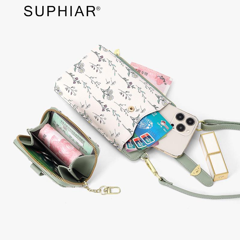 Diseño original 2025 transfronterizo nuevo estilo pequeño Xiangfeng bolso para teléfono móvil para mujer flor mochila para teléfono móvil bolso diagonal para mujer