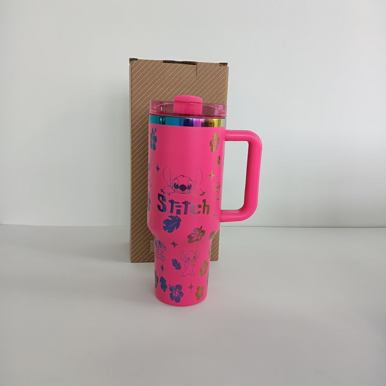 Spot transfronterizo de 40oz Sty 's acero inoxidable taza de aislamiento de hielo taza de gran capacidad con mango pareja